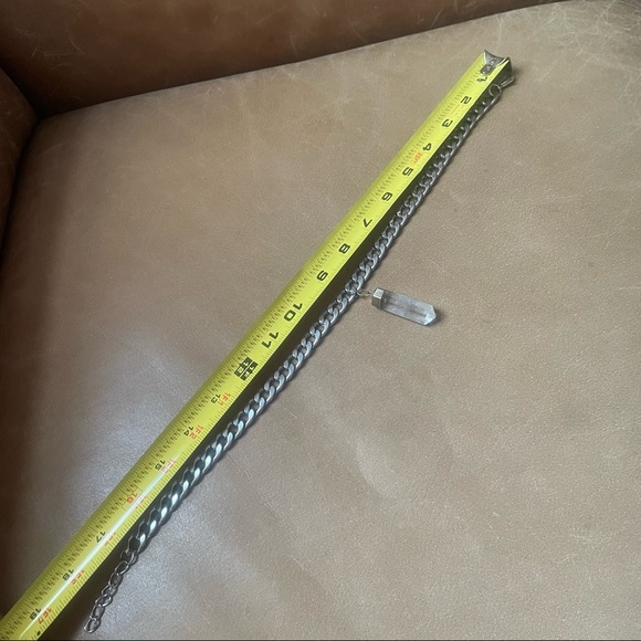 Statement large crystal quartz curb chain necklace silver - Picture 7 of 7